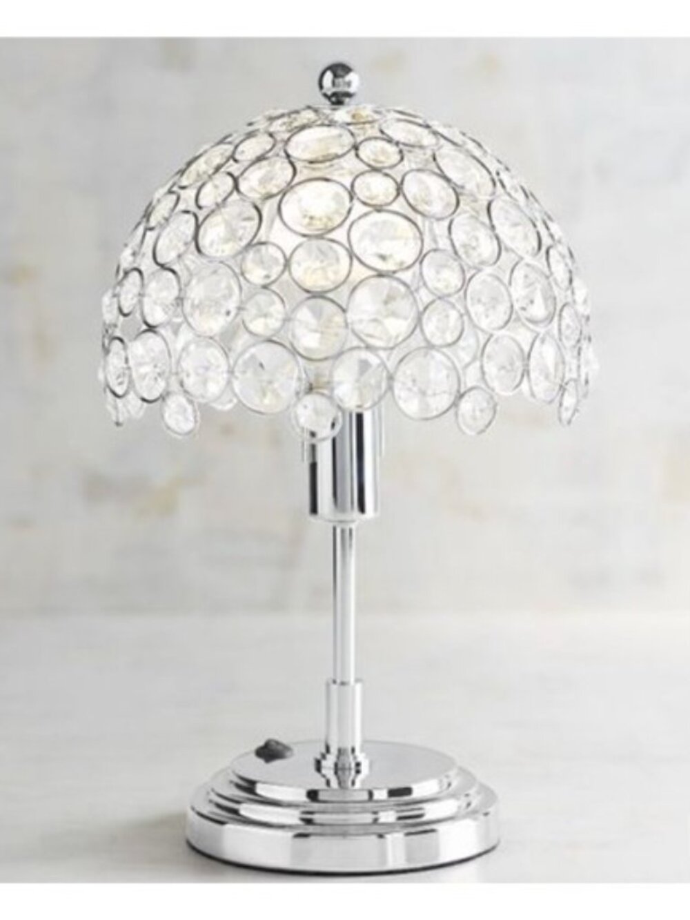 Pier 1 Imports Crystal Bead Mini Cordless Table Lamp with LED Bulb